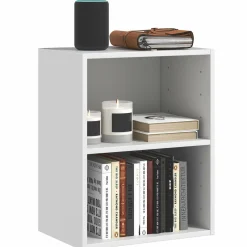 Tangkula 2-Tier Bookshelf, Open Shelf Bookcase with 7-Position Adjustable Shelf