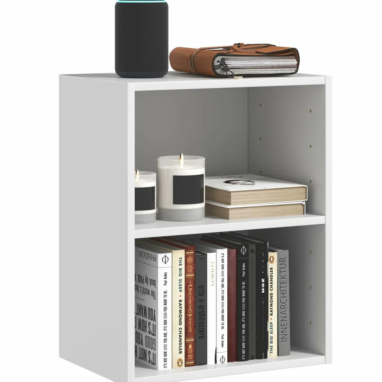 Tangkula 2-Tier Bookshelf, Open Shelf Bookcase with 7-Position Adjustable Shelf