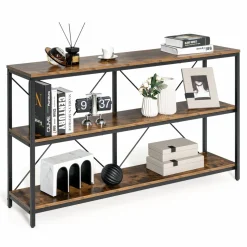 Tangkula 3-Tier Console Table, 55 Inch Long Sofa Table