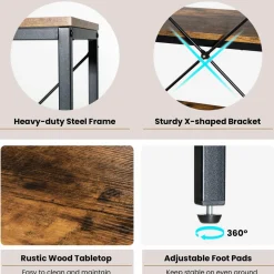Tangkula 3-Tier Console Table, 55 Inch Long Sofa Table
