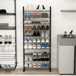 Tangkula 10-Tier Free Standing Shoes Rack, Space-saving Shoes Organizer Shoes Storage Stand