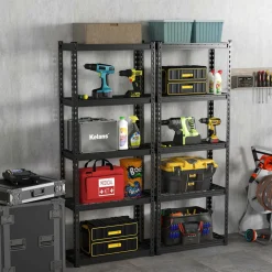 Tangkula 5-Tier Garage Storage Shelves, Heavy Duty Metal Storage Shelving Unit, 27.5" L x 12" W x 66" H