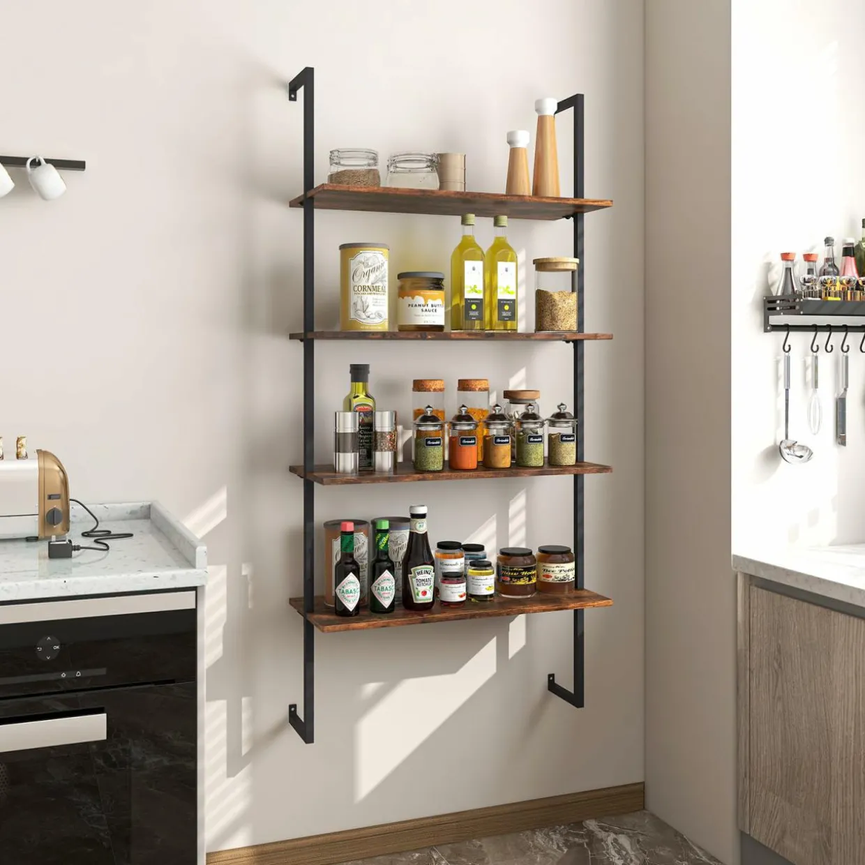 Tangkula 4-Tier Ladder Shelf Widened 30 Inch