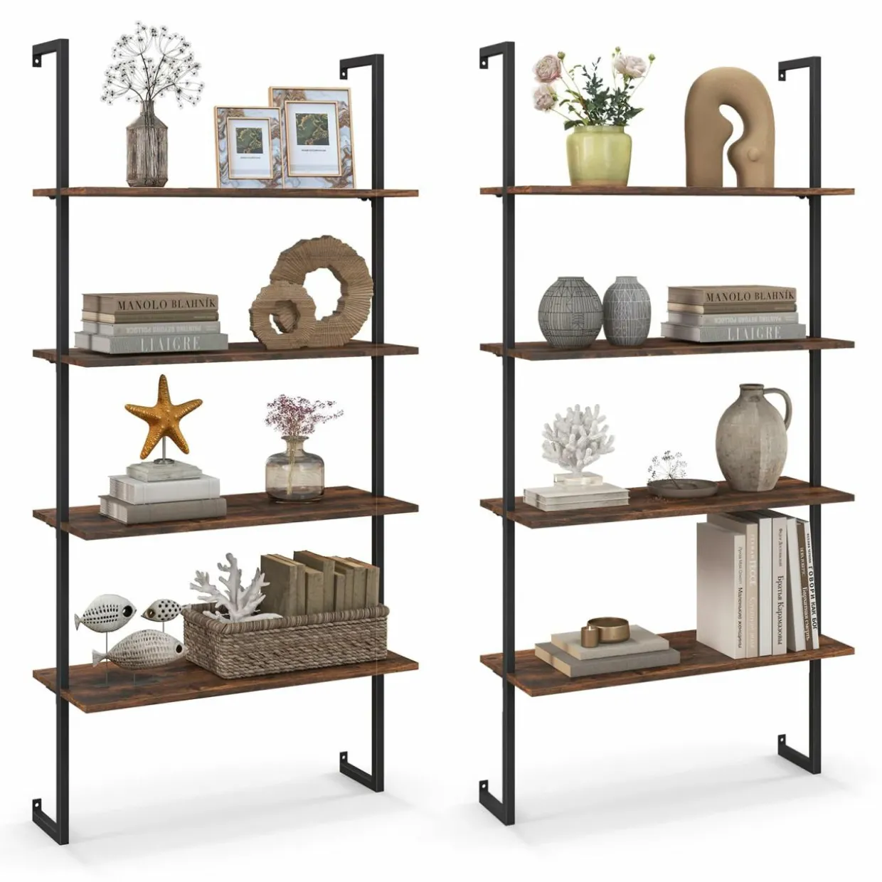 Tangkula 4-Tier Ladder Shelf Widened 30 Inch