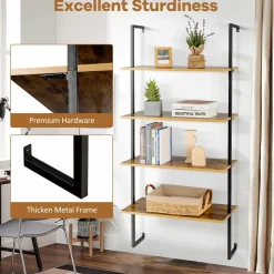 Tangkula 4-Tier Ladder Shelf Widened 30 Inch