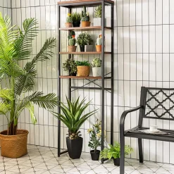 Tangkula 4-Tier Over-The-Toilet Storage Rack, Bathroom Space Saver w/Sturdy Metal Frame