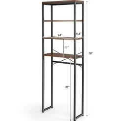 Tangkula 4-Tier Over-The-Toilet Storage Rack, Bathroom Space Saver w/Sturdy Metal Frame