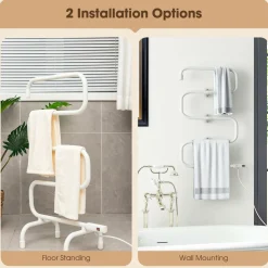Tangkula Towel Warmer, Home Bathroom 100W Electric 5-Bar Towel Drying Rack