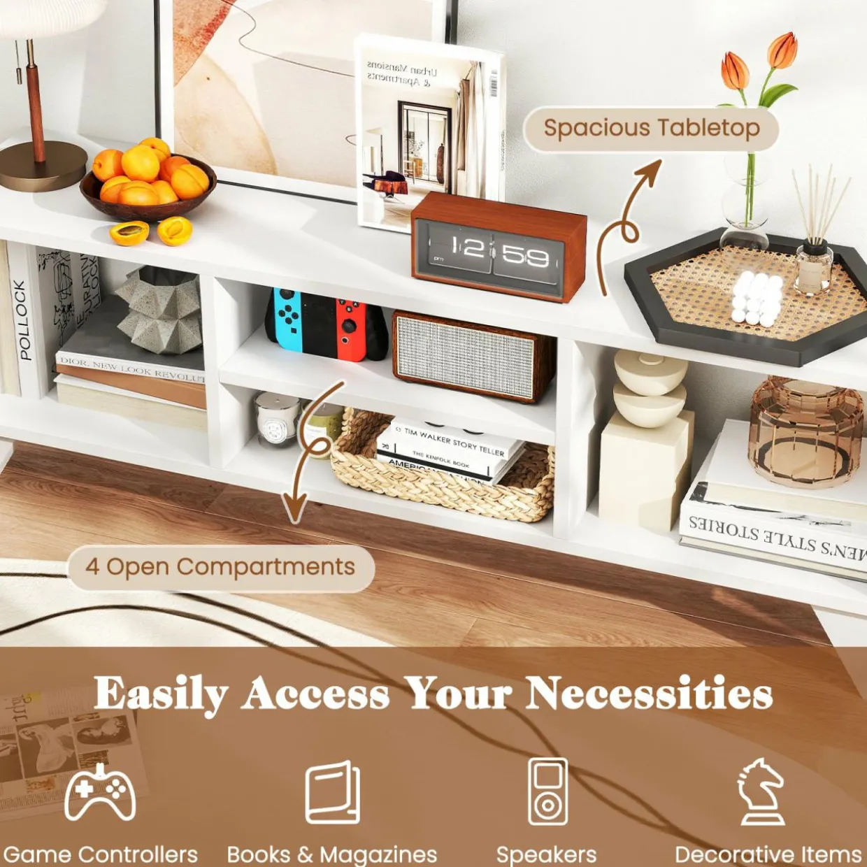 Tangkula TV Stand for 55 Inch TV