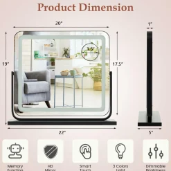 Tangkula Vanity Mirror with LED Lights, 22