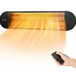 Tangkula 1500W Electric Patio Heater, Wall Mounted Fast Heating Infrared Heater with Remote Control