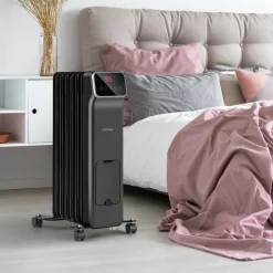 Tangkula 1500W Electric Radiant Heater, Oil Filled Space Heater w/Remote, Adjustable Thermostat