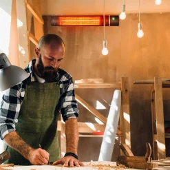 Tangkula 1500W Wall-Mounted Patio Heater, Electric Gold Tube Infrared Space Heater w/ 3 Power Settings, Remote Control for Indoor/Outdoor