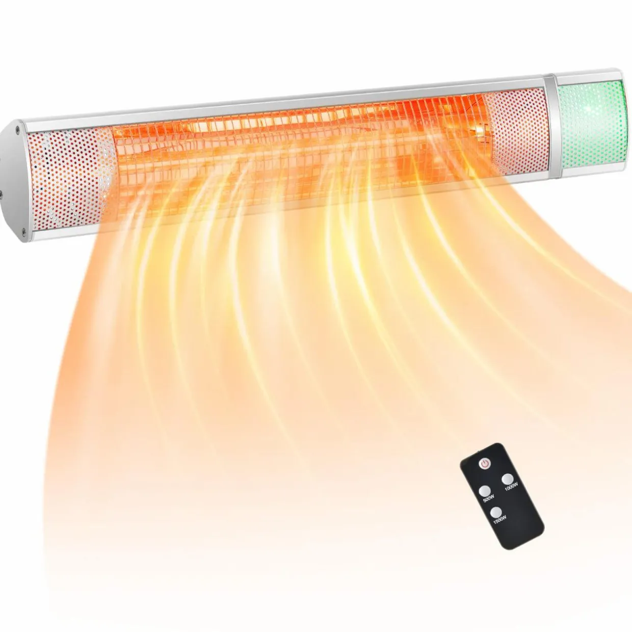 Tangkula 1500W Wall-Mounted Patio Heater, Electric Gold Tube Infrared Space Heater w/ 3 Power Settings, Remote Control for Indoor/Outdoor