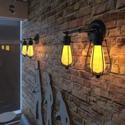 Tangkula Wall Sconce Wall Light Fixture Black Matal Industrial Vintage Rustic Retro Style