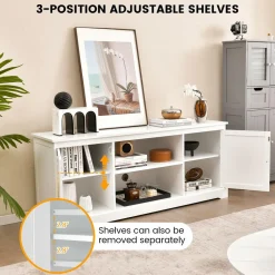 Tangkula White TV Stand for TVs up to 65