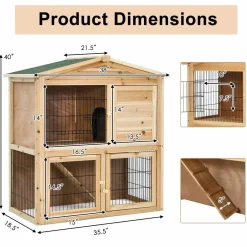 Tangkula Wood Chicken Coop and Rabbit Hutch