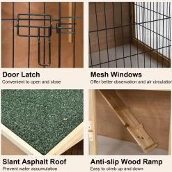 Tangkula Wood Chicken Coop and Rabbit Hutch