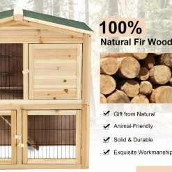 Tangkula Wood Chicken Coop and Rabbit Hutch