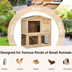 Tangkula Wood Chicken Coop and Rabbit Hutch