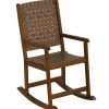 Tangkula Wood Rocking Chair, Indoor Outdoor Rocking Chair, Safe & Smooth Rocking Motion