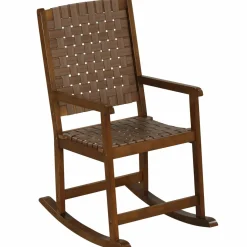 Tangkula Wood Rocking Chair, Indoor Outdoor Rocking Chair, Safe & Smooth Rocking Motion