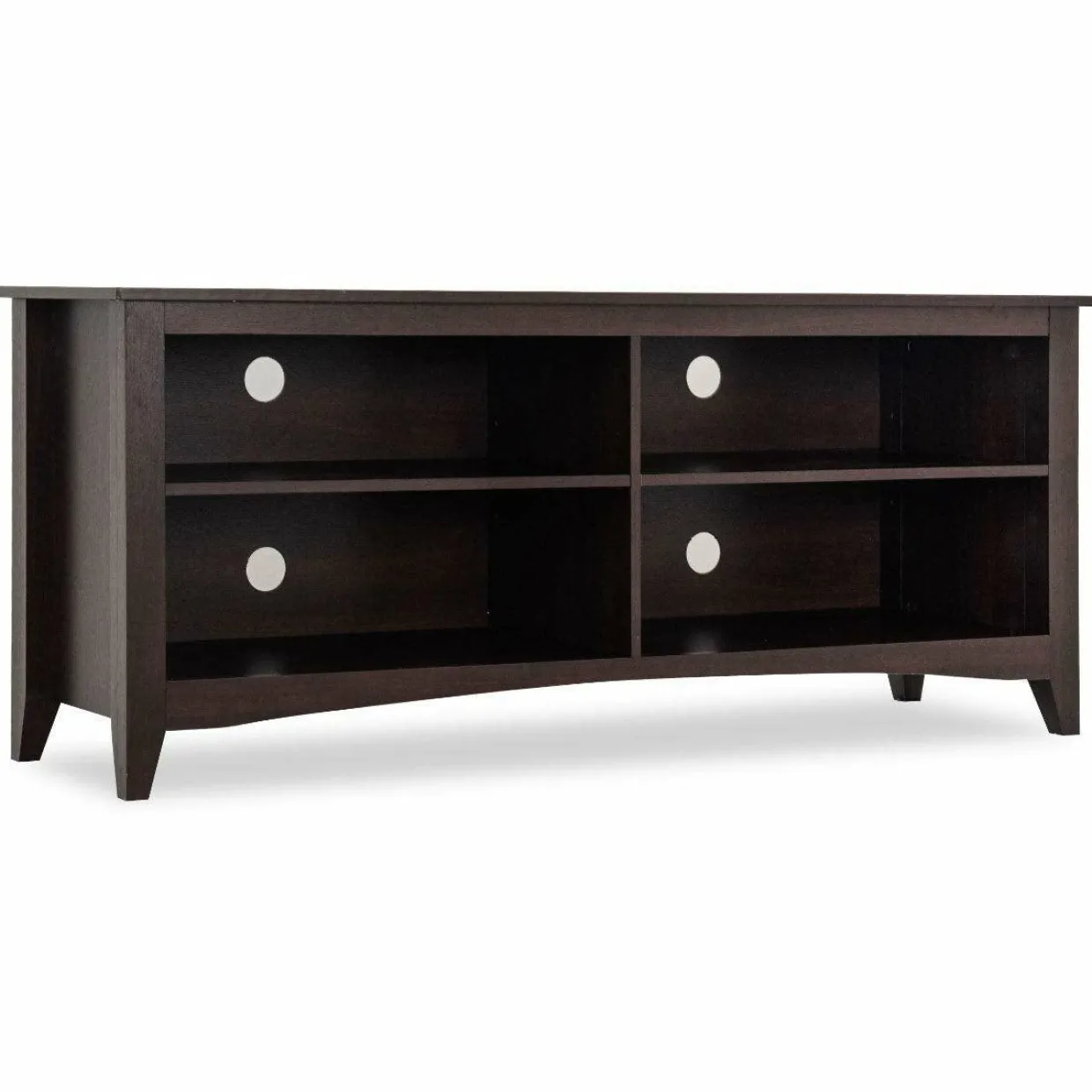 Tangkula Wood TV Stand for TVs up to 65 Inches, TV Storage Cabinet with 4 Open Storage Shelves