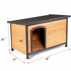 Tangkula Wooden Dog House Outdoor Indoor