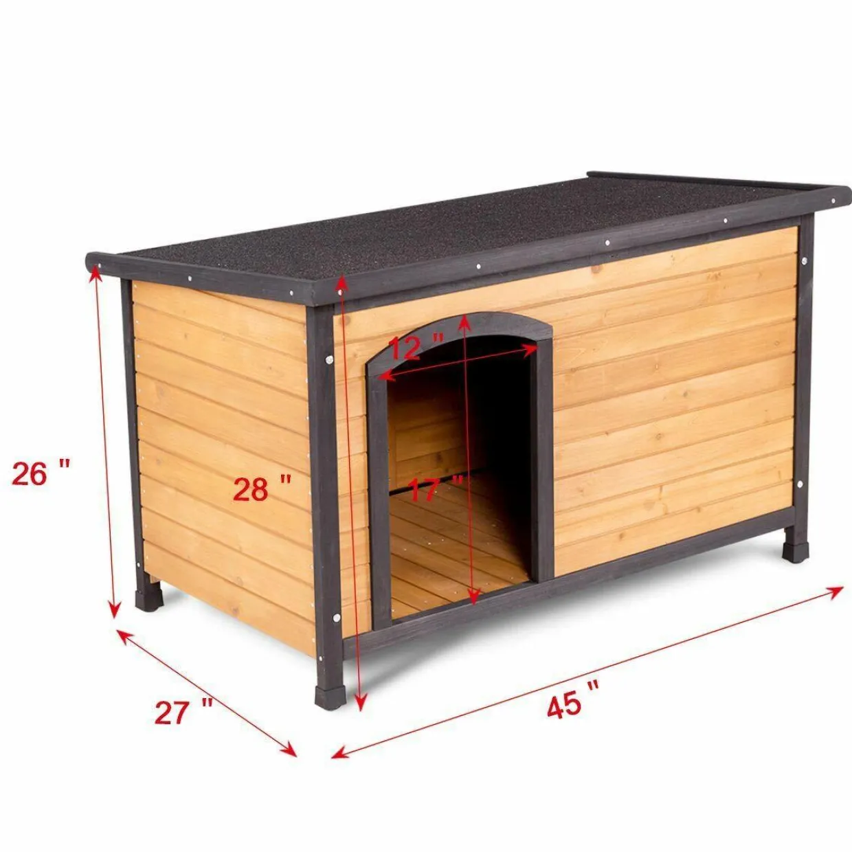 Tangkula Wooden Dog House Outdoor Indoor