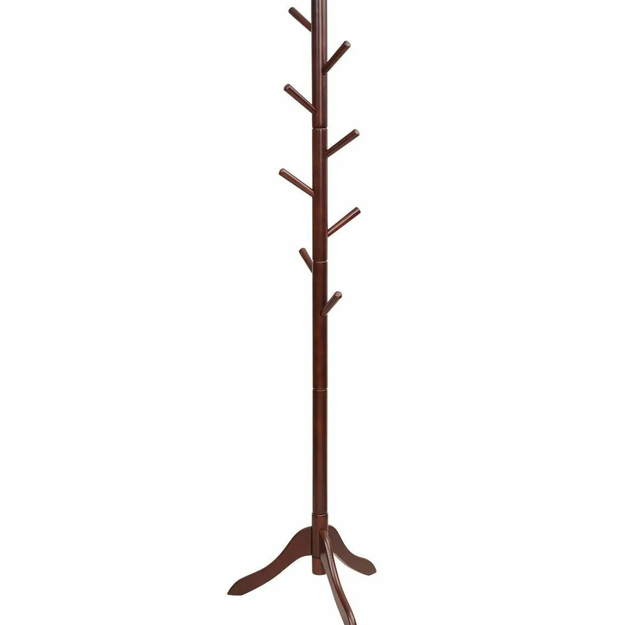 Tangkula Wooden Tree Coat Rack Freestanding, Entryway Coat Stand with 8 Hooks