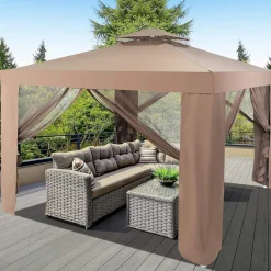 Tangkula 10'x 10' Canopy Gazebo Tent Shelter Art Steel Frame