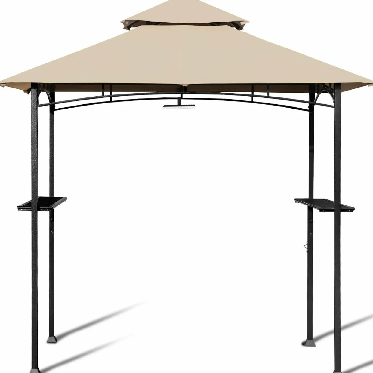 Tangkula 8"x 5" Grill Gazebo, Outdoor Patio Barbecue Gazebo Shelter with LED Lights