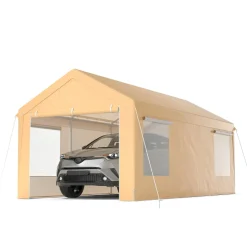 Tangkula 10x20 Ft Heavy Duty Carport, Portable Garage with Removable Sidewalls