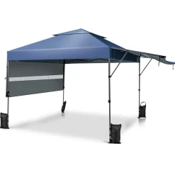 Tangkula 10x17.6 Ft Pop Up Canopy with Adjustable Dual Awnings, Easy Setup Instant Tent for Patio, Market, Picnic