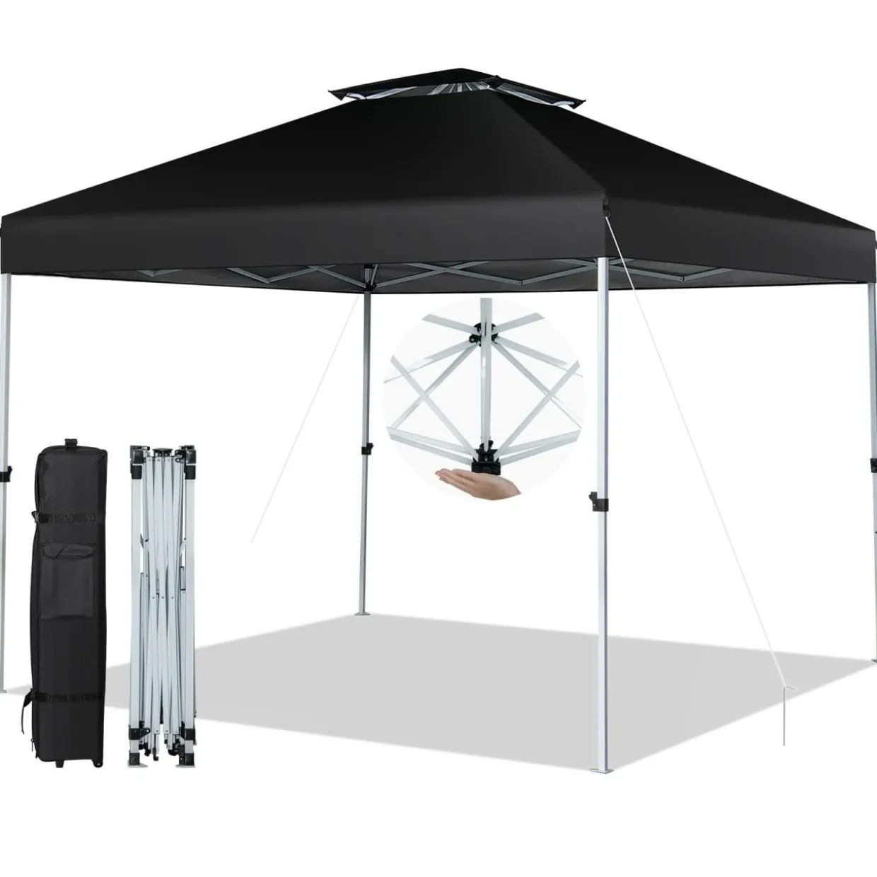 Tangkula 10x10 Ft Pop Up Canopy, Easy Set-up Outdoor Canopy with Center Lock