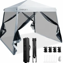 Tangkula 10x10 Ft Pop Up Canopy with Netting