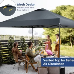 Tangkula 10x10 Ft Pop Up Canopy, 1 Person Set-up Instant Tent with Center Lock