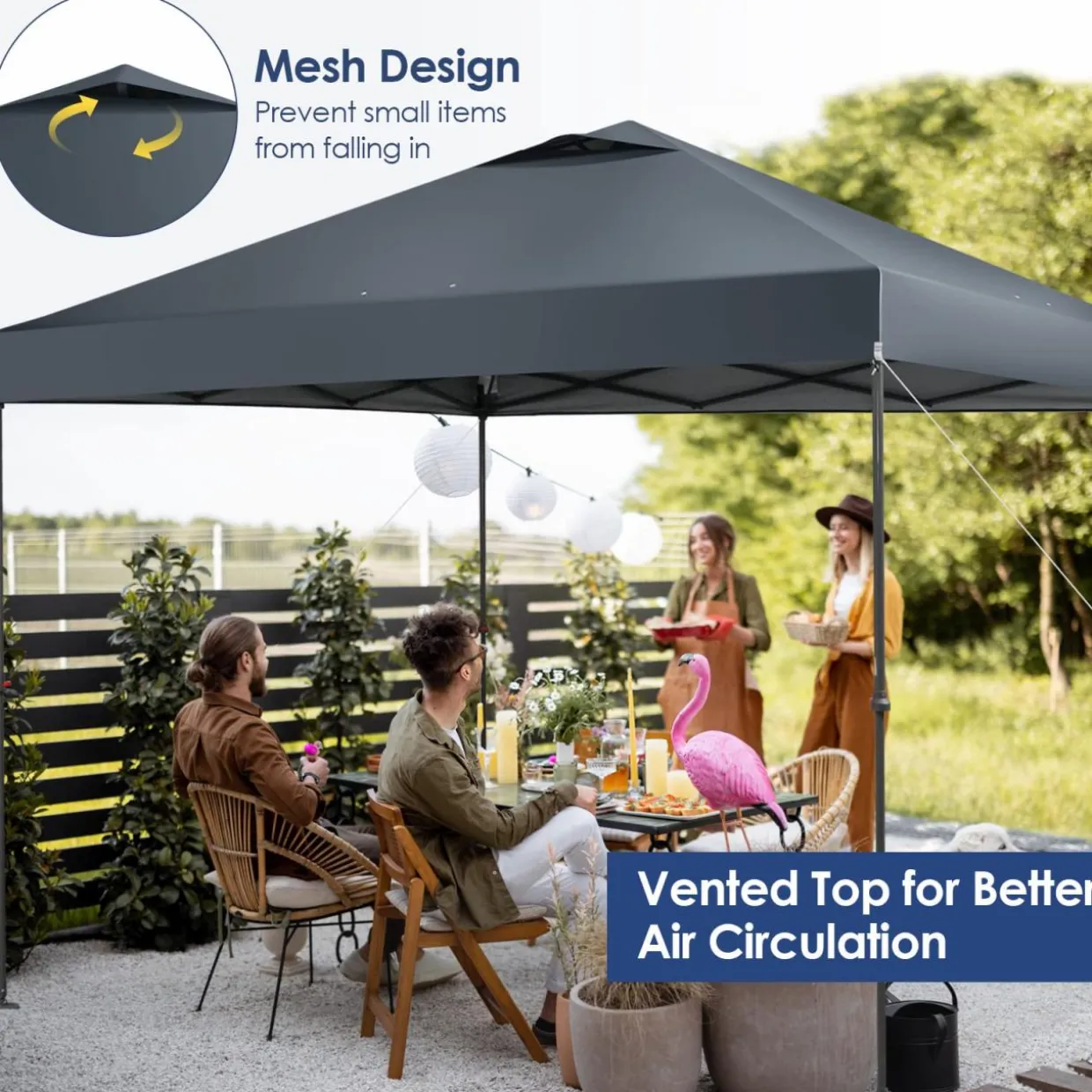 Tangkula 10x10 Ft Pop Up Canopy, 1 Person Set-up Instant Tent with Center Lock