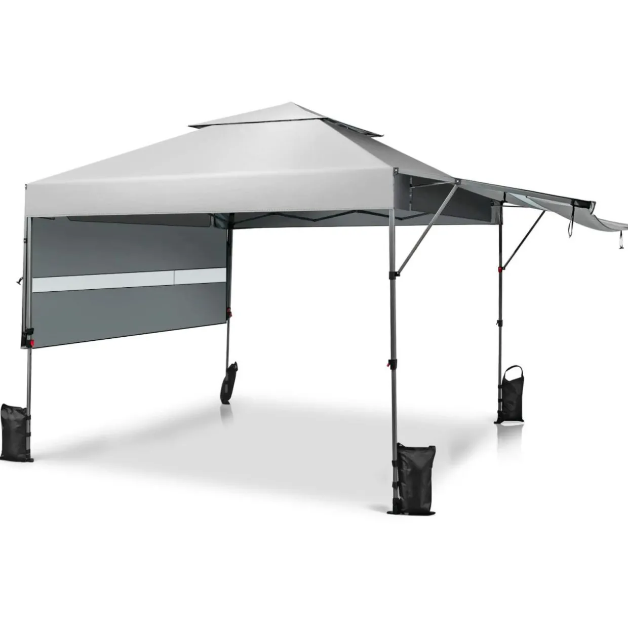 Tangkula 10x17.6 Ft Pop Up Canopy with Adjustable Dual Awnings, Easy Setup Instant Tent for Patio, Market, Picnic