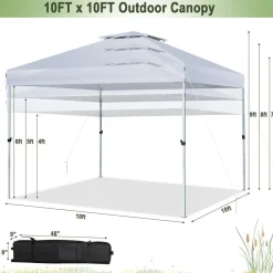 Tangkula 10x10 Ft Pop Up Canopy, Easy Set-up Outdoor Canopy with Center Lock