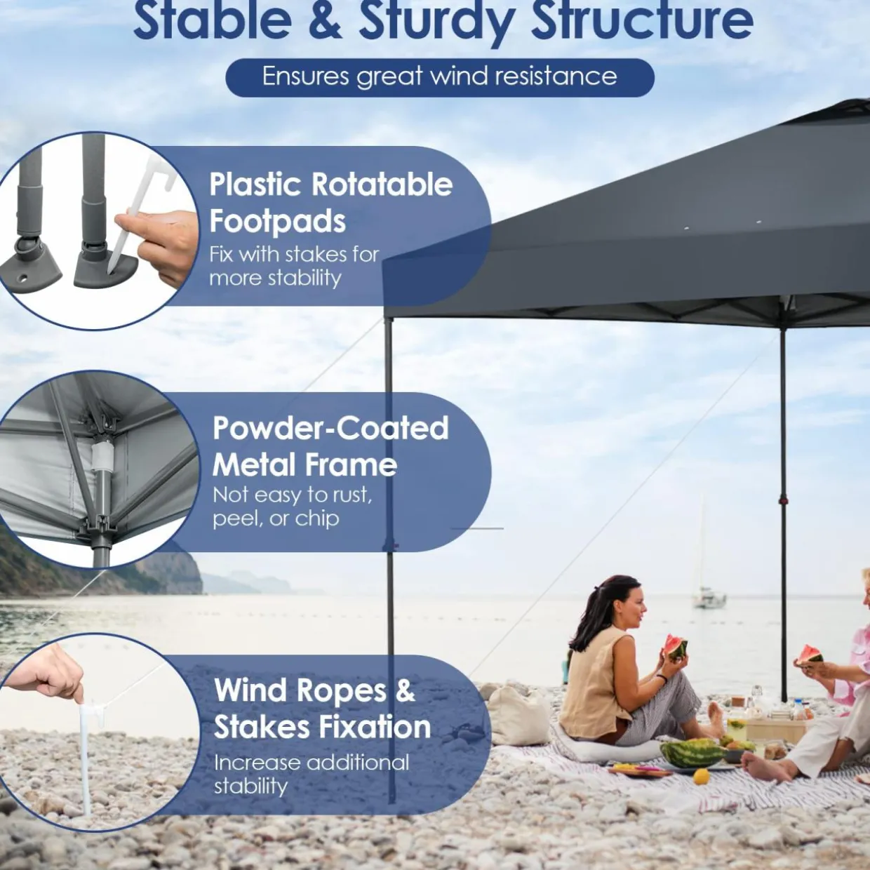 Tangkula 10x10 Ft Pop Up Canopy, 1 Person Set-up Instant Tent with Center Lock
