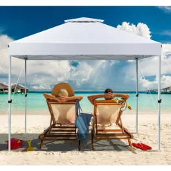 Tangkula 10x10 Ft Pop Up Canopy, Easy Set-up Outdoor Canopy with Center Lock