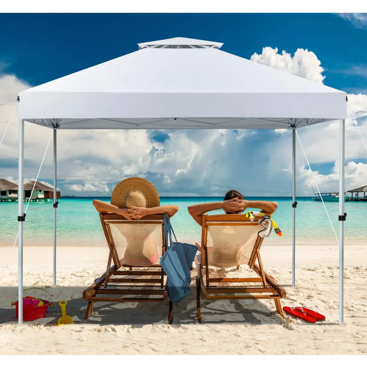 Tangkula 10x10 Ft Pop Up Canopy, Easy Set-up Outdoor Canopy with Center Lock