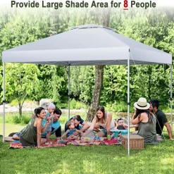 Tangkula 10x10 Ft Pop Up Canopy, Easy Set-up Outdoor Canopy with Center Lock