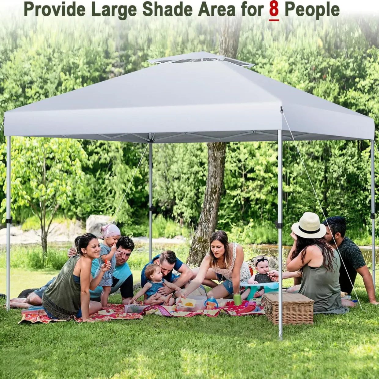 Tangkula 10x10 Ft Pop Up Canopy, Easy Set-up Outdoor Canopy with Center Lock