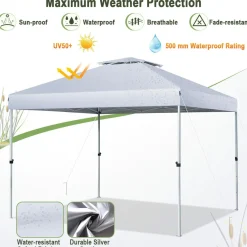Tangkula 10x10 Ft Pop Up Canopy, Easy Set-up Outdoor Canopy with Center Lock