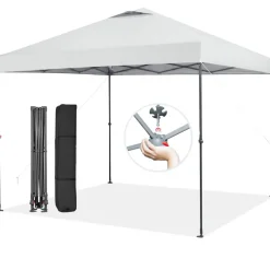 Tangkula 10x10 Ft Pop Up Canopy, 1 Person Set-up Instant Tent with Center Lock