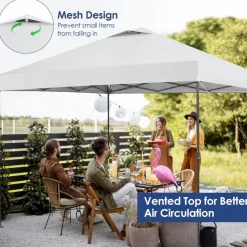Tangkula 10x10 Ft Pop Up Canopy, 1 Person Set-up Instant Tent with Center Lock