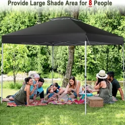 Tangkula 10x10 Ft Pop Up Canopy, Easy Set-up Outdoor Canopy with Center Lock