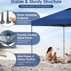 Tangkula 10x10 Ft Pop Up Canopy, 1 Person Set-up Instant Tent with Center Lock